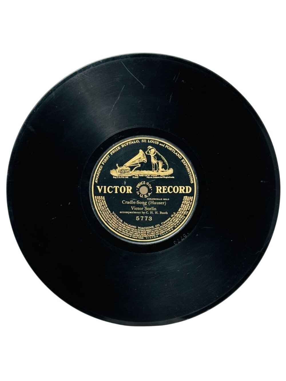 Victor Sorlin Cradle Song - Hauser 10in Shellac 78RPM Record Victor 5773 Vintage